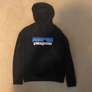 Patagonia black logo hoodie